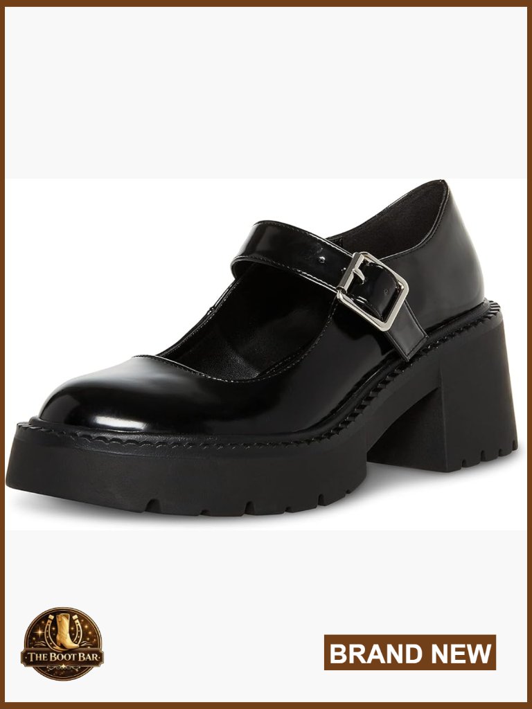 Mary Jane Flats With Ankle Strap And Block Heel
